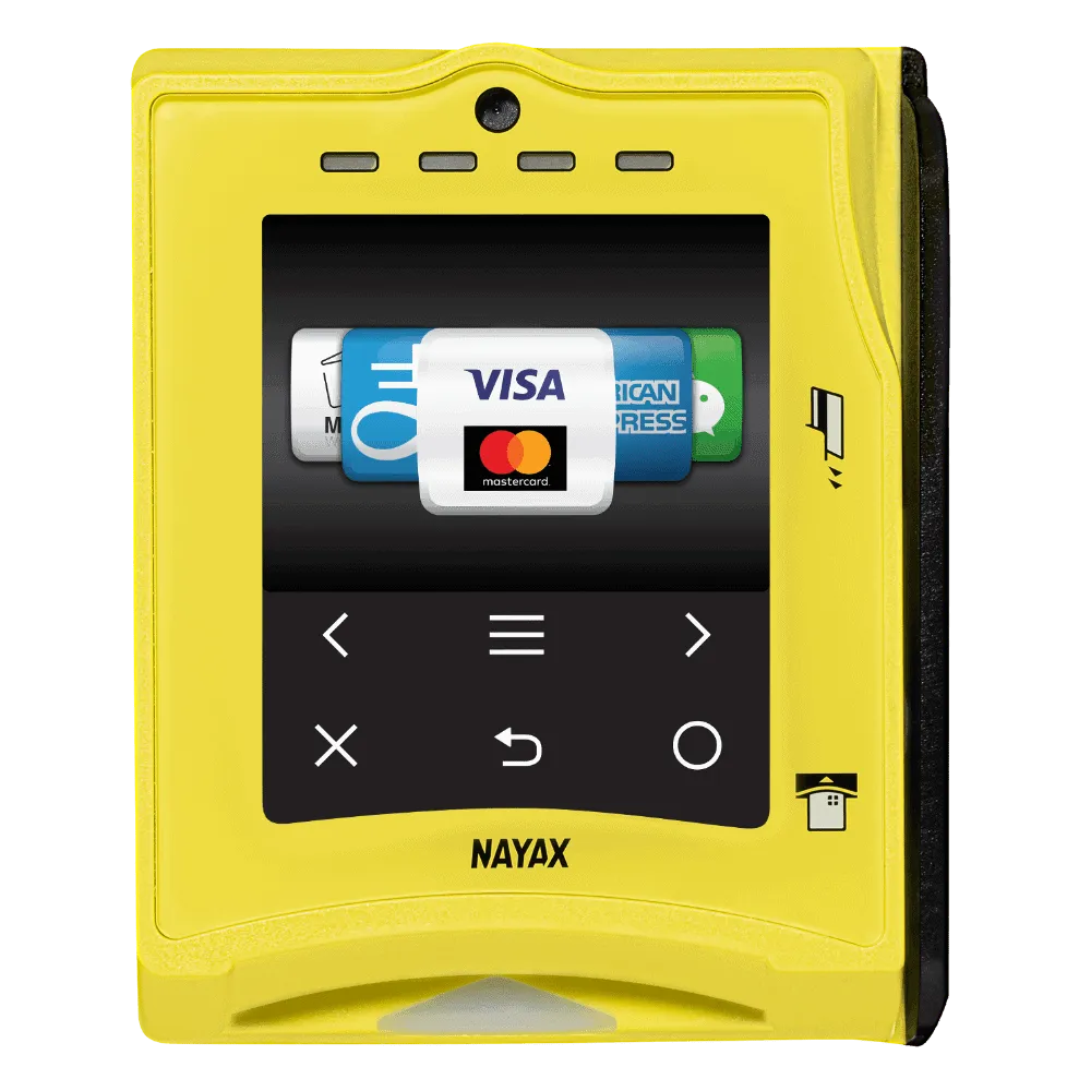 Nayax VPOS Touch cashless card reader accepting Visa, Mastercard, Apple Pay and Google Pay